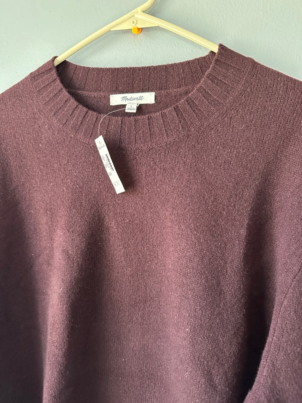 Madewell NWT men's Crewneck Sweater in Deep Burgundy size large - Picture 6 of 10